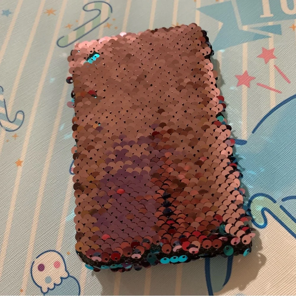 Turquoise Mermaid Reversible Flip Sequin Mini Notebook Journal